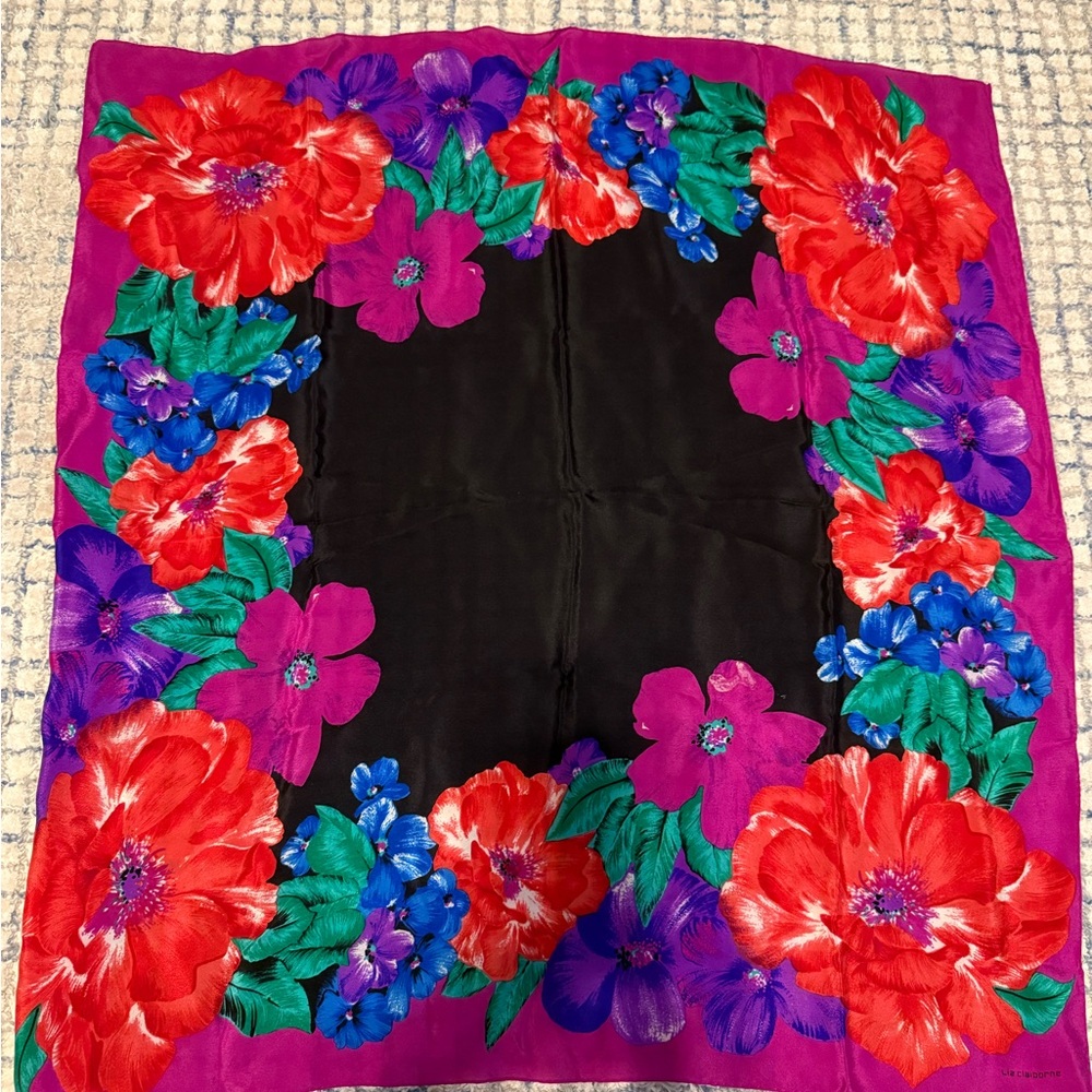 Liz Claiborne Floral Scarf with Vibrant Colors